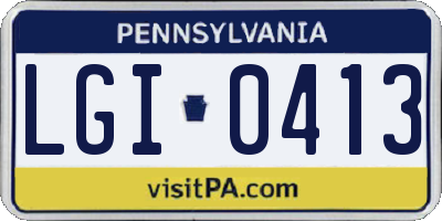 PA license plate LGI0413