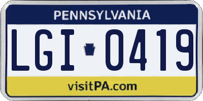 PA license plate LGI0419