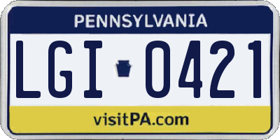 PA license plate LGI0421