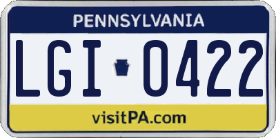 PA license plate LGI0422