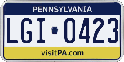 PA license plate LGI0423