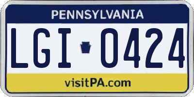 PA license plate LGI0424