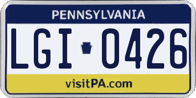 PA license plate LGI0426