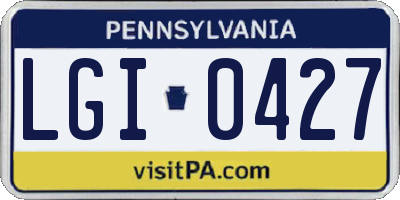 PA license plate LGI0427