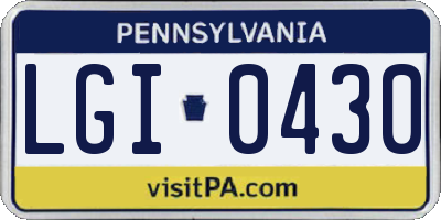 PA license plate LGI0430