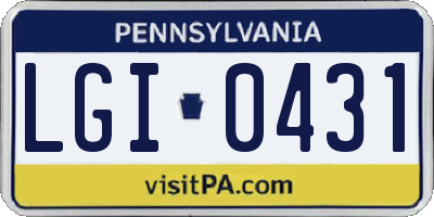 PA license plate LGI0431