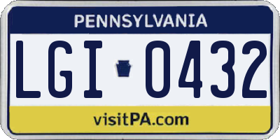 PA license plate LGI0432
