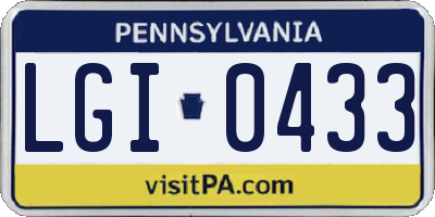 PA license plate LGI0433