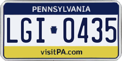PA license plate LGI0435