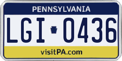 PA license plate LGI0436