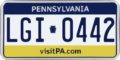 PA license plate LGI0442