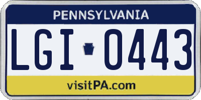 PA license plate LGI0443