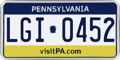 PA license plate LGI0452