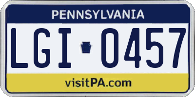 PA license plate LGI0457