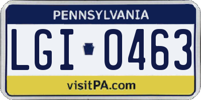 PA license plate LGI0463