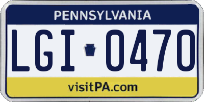 PA license plate LGI0470