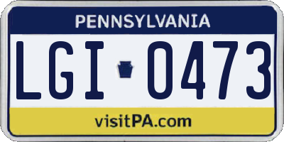PA license plate LGI0473