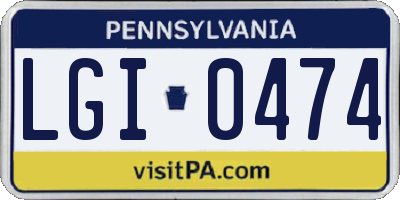 PA license plate LGI0474