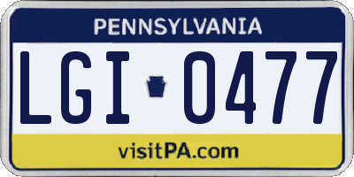 PA license plate LGI0477