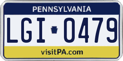 PA license plate LGI0479