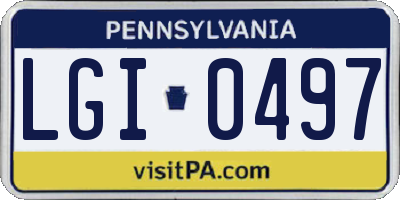 PA license plate LGI0497