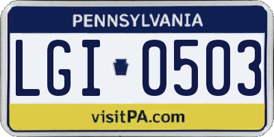 PA license plate LGI0503