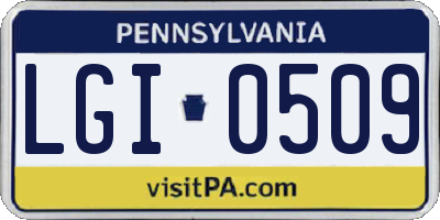 PA license plate LGI0509