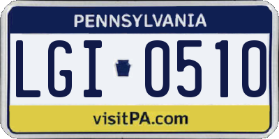 PA license plate LGI0510
