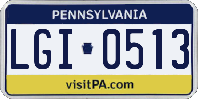 PA license plate LGI0513