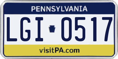 PA license plate LGI0517