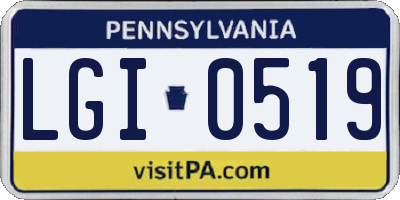 PA license plate LGI0519