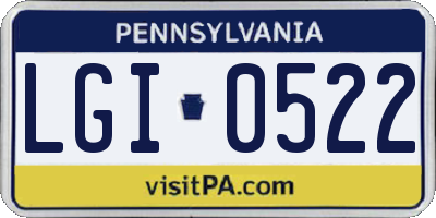 PA license plate LGI0522
