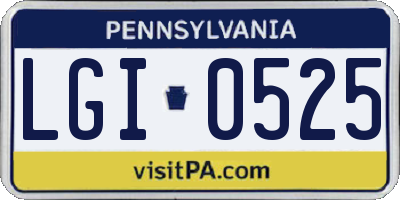 PA license plate LGI0525