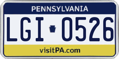 PA license plate LGI0526
