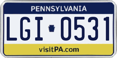 PA license plate LGI0531