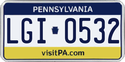 PA license plate LGI0532
