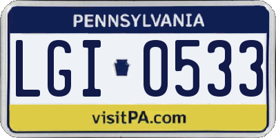 PA license plate LGI0533