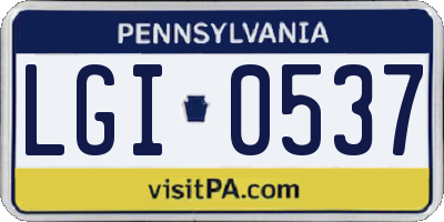 PA license plate LGI0537