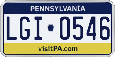 PA license plate LGI0546