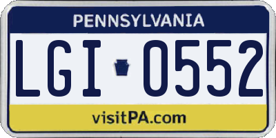 PA license plate LGI0552
