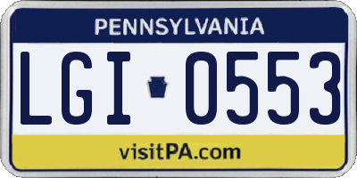 PA license plate LGI0553