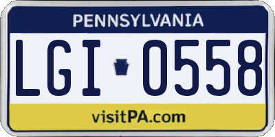 PA license plate LGI0558