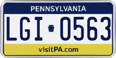 PA license plate LGI0563