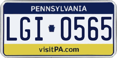 PA license plate LGI0565