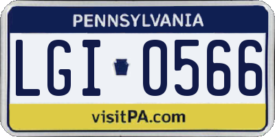 PA license plate LGI0566