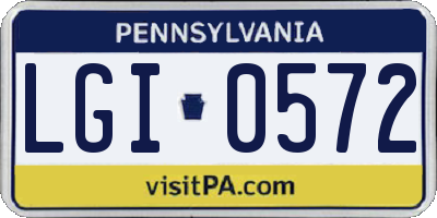 PA license plate LGI0572