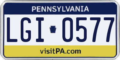 PA license plate LGI0577