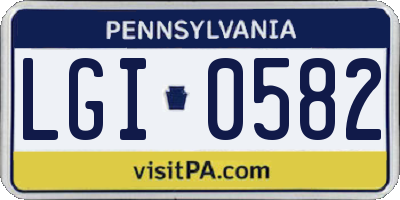 PA license plate LGI0582