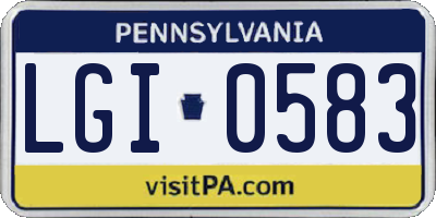 PA license plate LGI0583