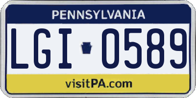 PA license plate LGI0589